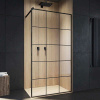 душевая перегородка cerutti spa muza 100×100 t100 профиль черный, стекло прозрачное