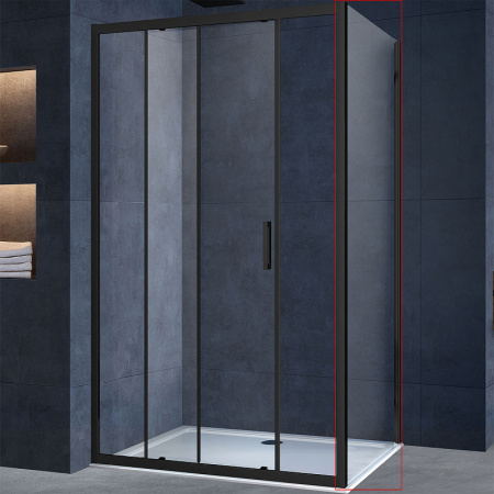 Душевая стенка Vincea Alpha 90 VSG-3AL900CLB профиль черный, стекло прозрачное