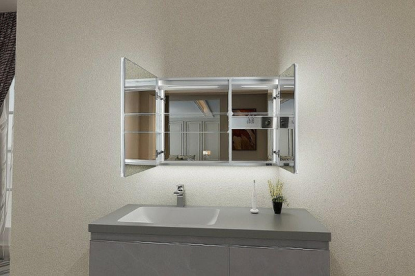 зеркальный шкаф esbano 100 esmt3810d с подсветкой с инфракрасным выключателем