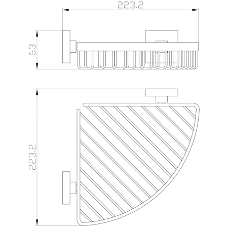 полка для ванной wonzon & woghand polo ww-8944 22,3x22,3 см, угловая, хром