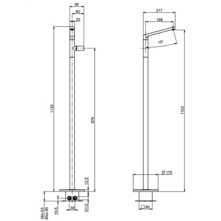 смеситель fima carlo frattini nomos go f4171ncr для раковины, напольный, хром