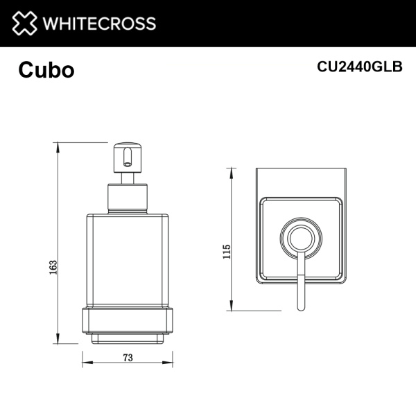 Дозатор для жидкого мыла Whitecross Cubo CU2440GLB настенный, брашированное золото
