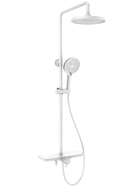 душевая система aquame aqm8002w со смесителем, белый матовый