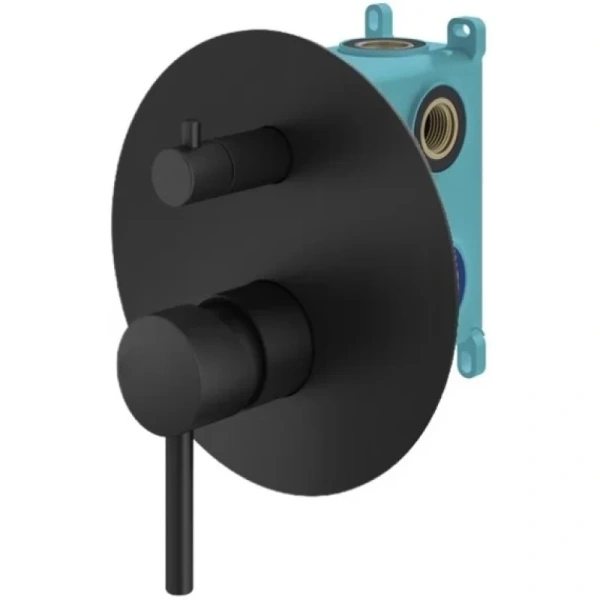 душевой комплект plumberia selection ixo kitxo19no60 250 мм, со смесителем, черный матовый