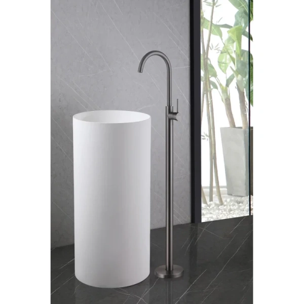 смеситель напольный для раковины abber wasser kreis af8141ng никель