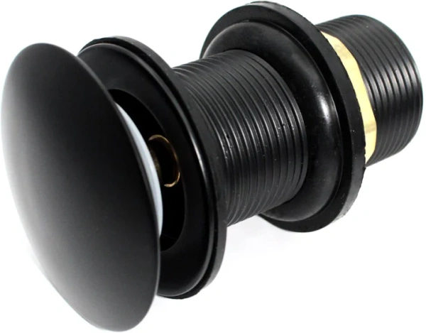 донный клапан teymi t140107 для раковины, без перелива, матовый черный