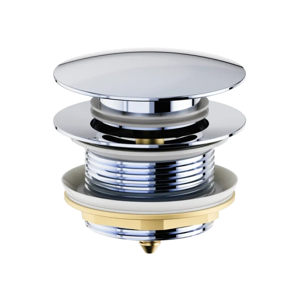 Донный клапан Wonzon & Woghand WW-SS105-CR для ванны, без перелива, хром