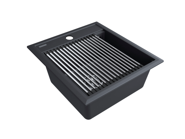 мойка stepia 45, it-granit + ролл-мат step брашированная нерж. сталь, pm114651-an+r375-bs