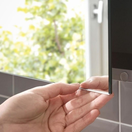 зеркальный шкаф emco asis mee 100 9498 050 52 с подсветко серебро