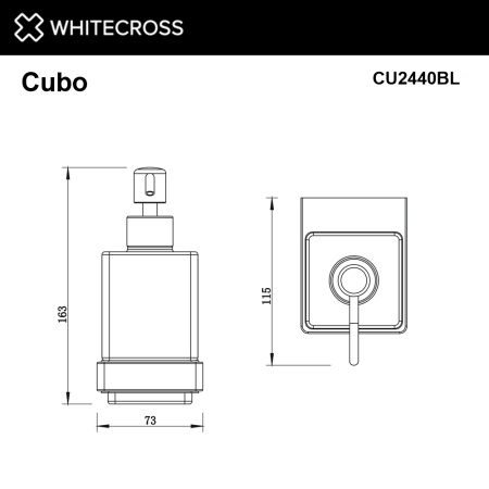 дозатор для жидкого мыла whitecross cubo cu2440bl настенный, черный мат