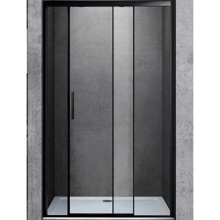 Душевая дверь Vincea Soft 130 VDS-3SO130CLB профиль черный, стекло прозрачное