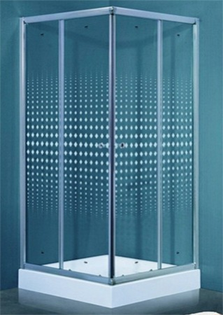 Душевой уголок Timo TL 90×90 TL-9002R профиль хром, стекло прозрачное с рисунком