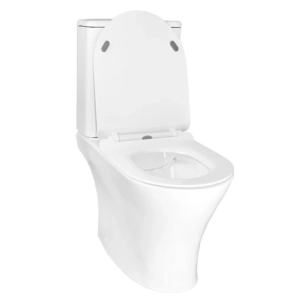 унитаз компакт azario verde az-8220 напольный, безободковый, с бачком и сиденьем микролифт, 65х34х79 см, белый