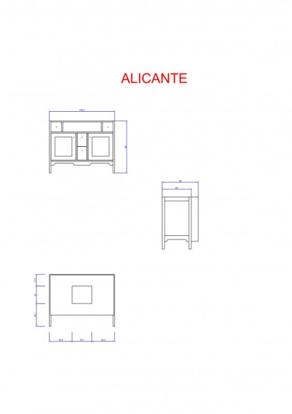 зеркало cezares alicante 80 al.sp.403 decorato celeste crema