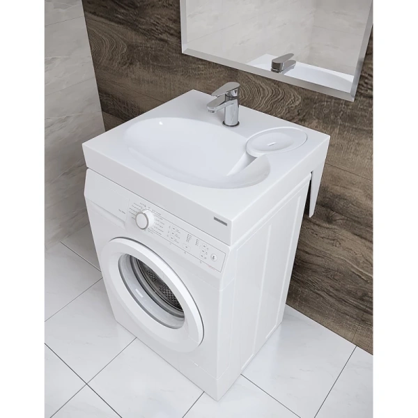 раковина paulmark mond pm720431 над стиральной машиной, 60х55 см, белая