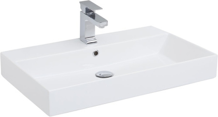 тумба с раковиной aquanet йорк 70 212592 подвесная белый глянец