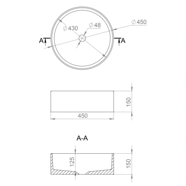накладная раковина в ванную salini armonia 130112sg из искусственного камня