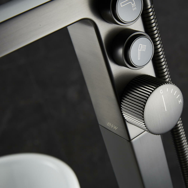 смеситель для ванны black&white universe u7562gm темно-серый матовый гранит