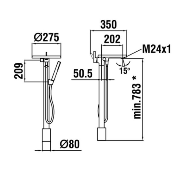смеситель для ванны laufen kartell 3.2133.1.004.121.1