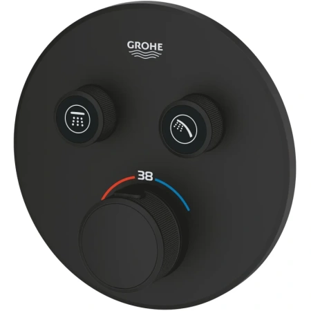 термостат для ванны grohe grohtherm smartcontrol 29507kf0 встраиваемый, черный матовый