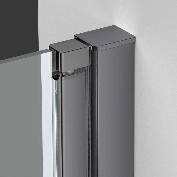 душевая дверь vincea alpha 90 vdp-3al900clgm профиль вороненая сталь, стекло прозрачное
