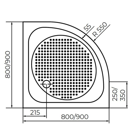 душевой поддон rgw acrylic lux/tn-p 80×80x16 без сифона