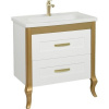 Тумба с раковиной Creavit Karen 80 KN0080.01.BA+ID080 Белая, золото
