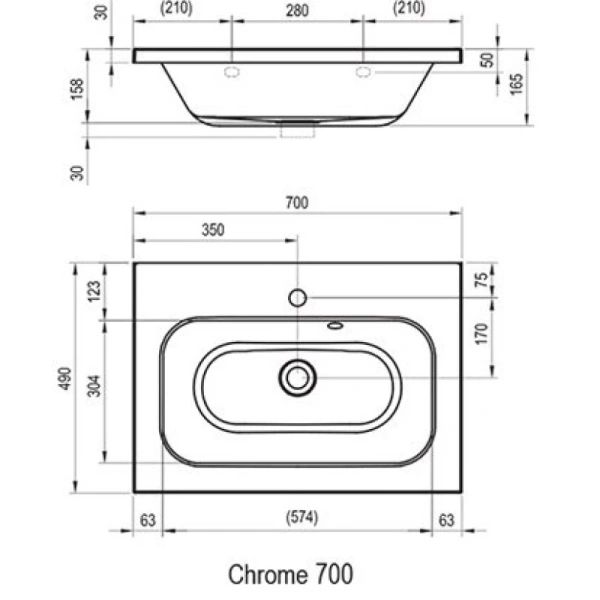 раковина накладная 70 ravak chrome xjg01170000