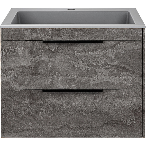 тумба под раковину vincea chiara 2d 60 vmc-2c2600gs подвесная g.stone