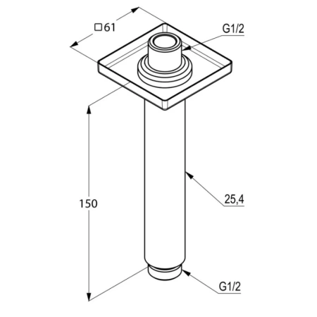 потолочный кронштейн 177 мм kludi a-qa 665350500