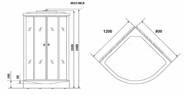 душевая кабина niagara eco 120x80 r ng-4512-14r без гидромассажа