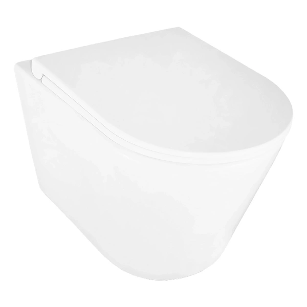 унитаз azario lander az-2802e подвесной, безободковый, с сиденьем микролифт, слив "торнадо", 49x34.5x35 см, белый