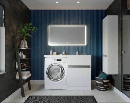 тумба под раковину акватон лондри 1a235901lh010 под стиральную машину 60 см, напольная