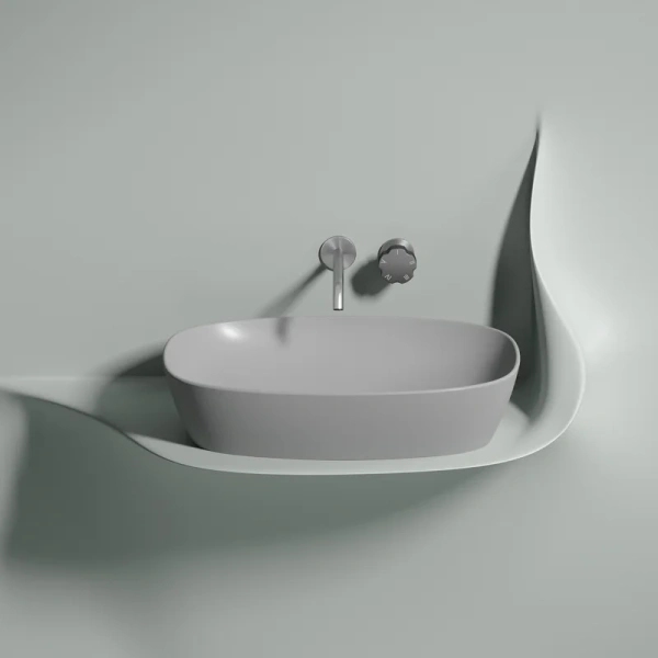 раковина ceramicanova element cn6049msg накладная, 60x38 см, серая матовая