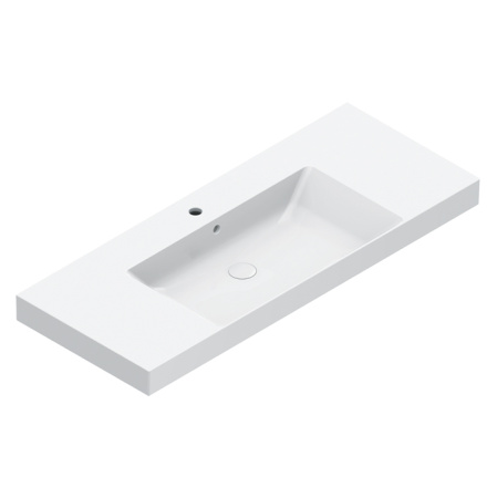 Раковина Catalano Zero 125x50 см, с 1 отв., белый глянцевый