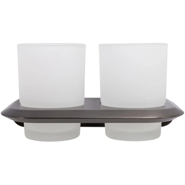 Стакан для зубных щеток Cezares Liner LINER-TUMDS-GM двойной, настенный, оружейная сталь