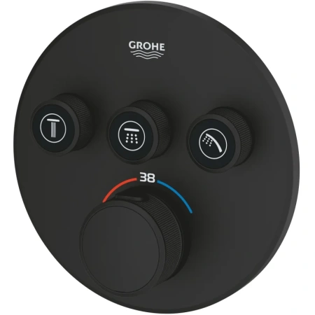 термостат для ванны grohe grohtherm smartcontrol 29508kf0 встраиваемый, черный матовый