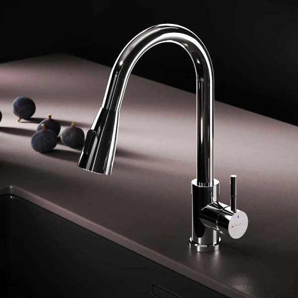 смеситель для кухни am.pm x-joy s f85b07500 coolstart, с выдвижным изливом, хром