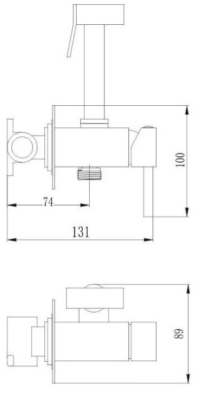 гигиенический душ со смесителем haiba hb5512-4 цвет бронза
