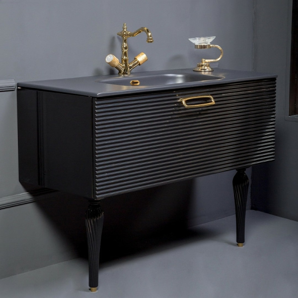 тумба под раковину boheme armadi art vallessi avangarde linea 80 842-080-bg подвесная черная золото