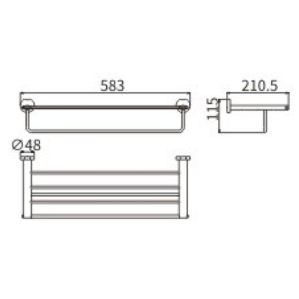 Полка для полотенец CeramaLux Loft 53910 Хром