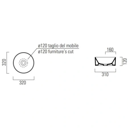 раковина gsi kube x 943516 накладная, ø32 см, коричневый матовый раковина gsi kube x 943516 накладная, ø32 см, коричневый матовый