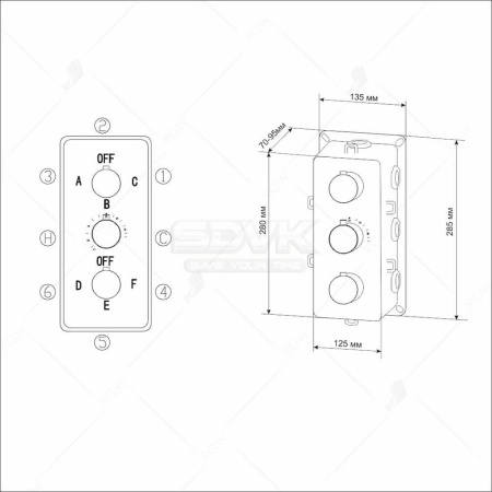 смеситель для душа rgw shower panels sp-41-03 21140541-31 с термостатом хром