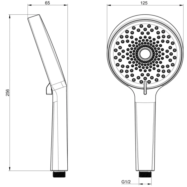 душевая лейка wonzon & woghand ww-88sc03-mb 125 мм, 3 режима, черный матовый