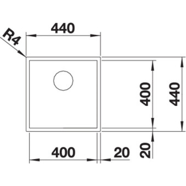 кухонная мойка blanco zerox 400-u infino нержавеющая сталь 521558