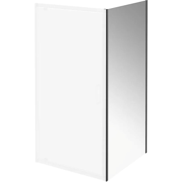 душевая стенка kerama marazzi vetro 80 ve.80.fp.blk.m профиль черный матовый, стекло прозрачное