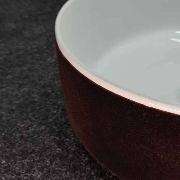 раковина artceram cognac col001 01 65 накладная, без отв., без перелива, на столешницу, saniglaze, ø42xh16 см, белый / testa di moro