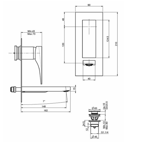 смеситель для раковины fima carlo frattini zeta f3971vx5cr