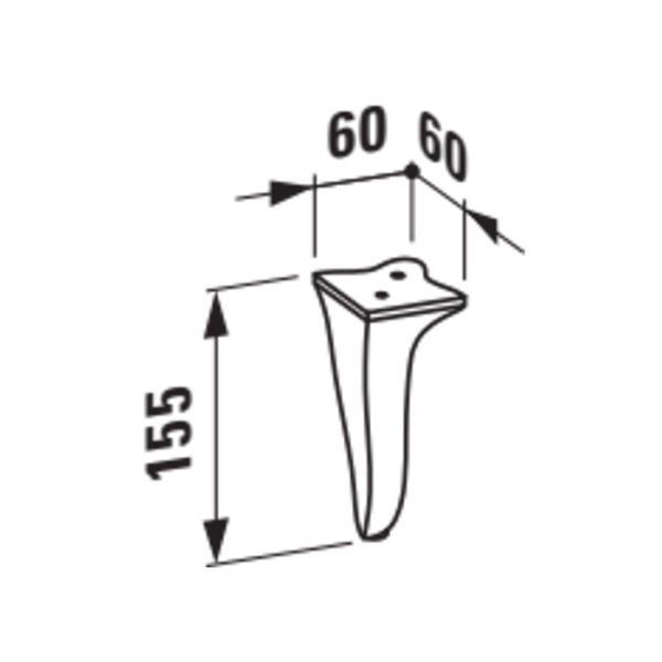 комплект ножек для мебели laufen new classic 4.0607.4.085.631.1 (2шт) 60х60х155мм, цвет: белый глянцевый