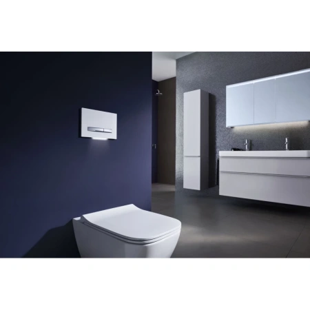 унитаз подвесной geberit smyle square 500.683.01.1 безободковый, с сидением микролифт, цвет белый